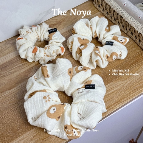 X13 - Dây buộc tóc scrunchies Xô Muslin 2 lớp handmade by The Noya