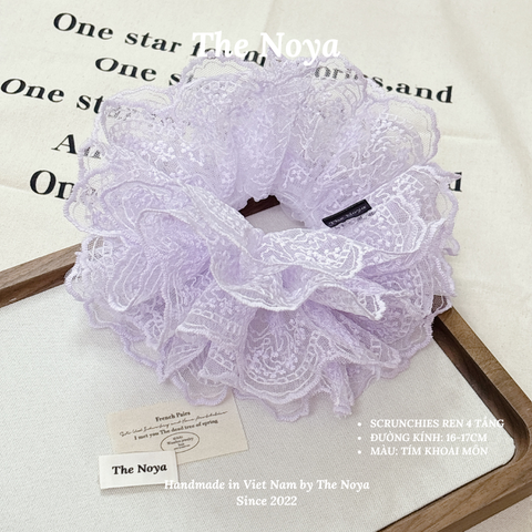 [Deal Mở Bán] Scrunchies Ren 4 Tầng Siêu Phồng Form To Màu Pastel Handmade The Noya