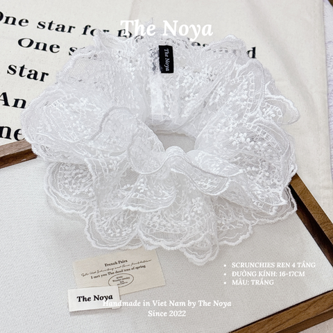 [Deal Mở Bán] Scrunchies Ren 4 Tầng Siêu Phồng Form To Màu Pastel Handmade The Noya