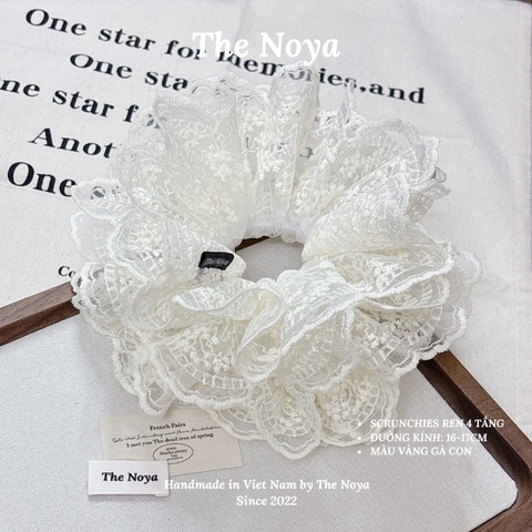 [Deal Mở Bán] Scrunchies Ren 4 Tầng Siêu Phồng Form To Màu Pastel Handmade The Noya