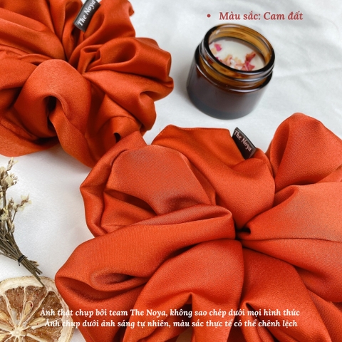 Dây buộc tóc Scrunchies lụa cao cấp sản xuất tại Việt Nam cỡ lớn The Noya NT01