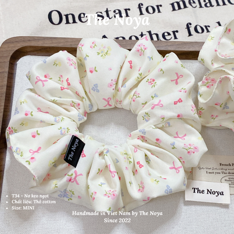 Dây buộc tóc handmade hoạ tiết NƠ KẸO NGỌT by The Noya T34