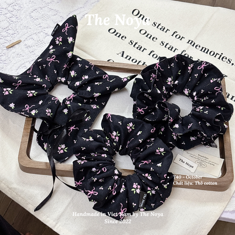 October Scrunchies - Dây buộc tóc chất Thô Cotton dày may siêu kĩ handmade by The Noya T40