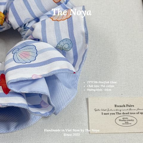 Starfish Glow scrunchies - Dây buộc tóc 2 tầng handmade thủ công vintage The Noya