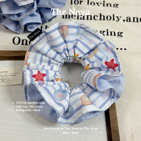 Starfish Glow scrunchies - Dây buộc tóc 2 tầng handmade thủ công vintage The Noya