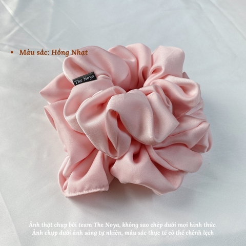 Dây buộc tóc vải lụa co giãn màu trơn phong cách Hàn Quốc xinh xắn cho nữ The Noya NT14