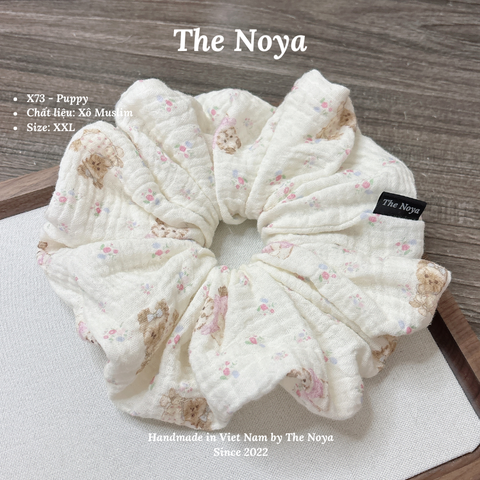 Puppy Srunchies dây buộc tóc siêu phồng chất xô muslin handmade by The Noya X73