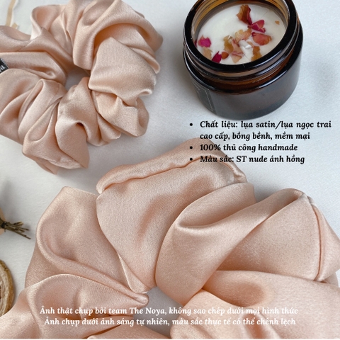 Dây buộc tóc Scrunchies lụa satin cỡ lớn siêu bồng bềnh handmade 100% The Noya ST01