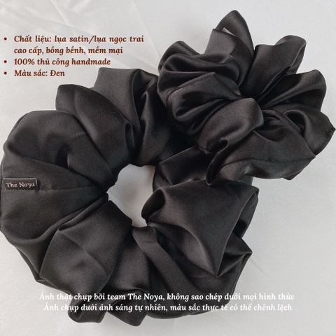 Dây buộc tóc lụa satin mềm mại phồng to phong cách tiểu thư sang chảnh The Noya ST08