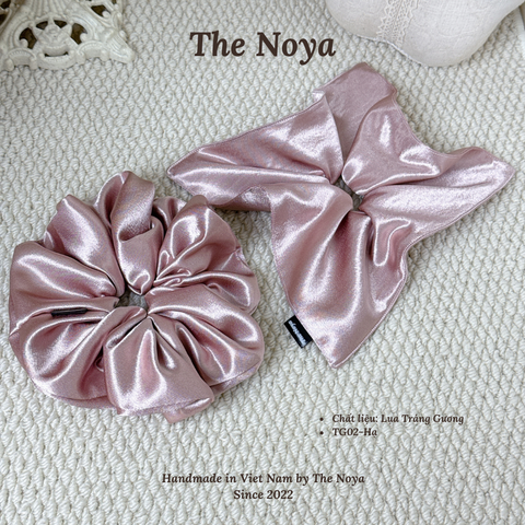 Scrunchies dây buộc tóc chất liệu Lụa Tráng Gương dày dặn siêu phồng by The Noya TG01, TG02, TG03, TG04