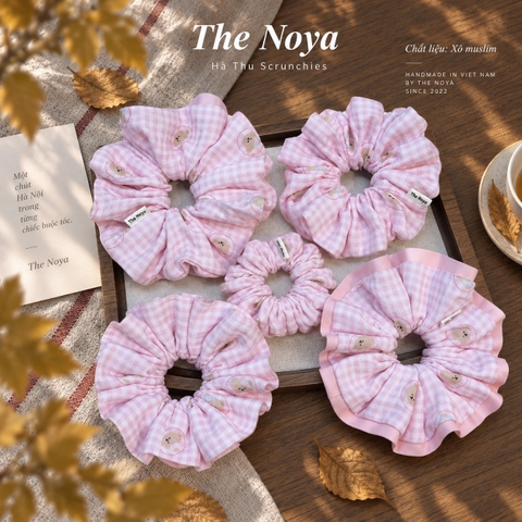 Hà Thu Scrunchie - Dây buộc tóc xô muslim 2 tầng phối viền handmade by The Noya X95