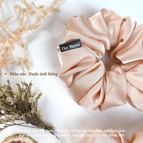 Dây buộc tóc Scrunchies lụa satin cỡ lớn siêu bồng bềnh handmade 100% The Noya ST01