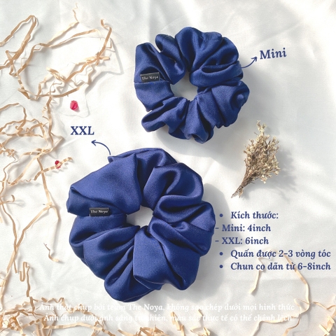 Dây buộc tóc scrunchies lụa satin bigsize handmade 100% The Noya ST04
