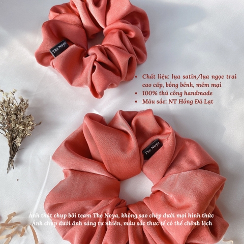 Dây buộc tóc vải lụa co giãn màu trơn phong cách Hàn Quốc xinh xắn cho nữ The Noya NT11