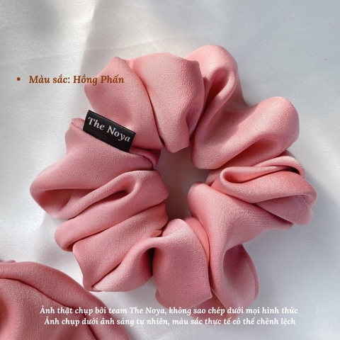 Dây buộc tóc, thun cột tóc Scrunchies trơn vải lụa đẹp xinh đáng yêu The Noya NT06