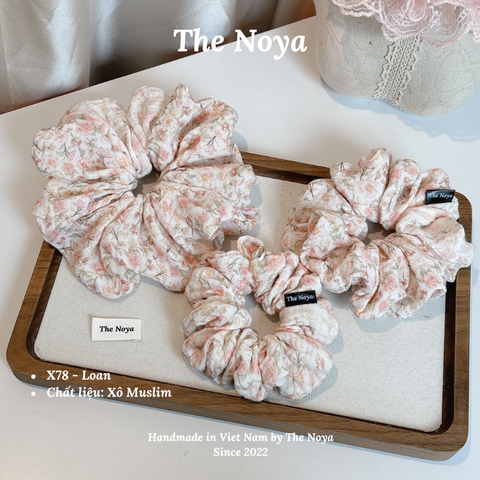 Scrunchies handmade siêu phồng chất liệu Xô Muslim by The Noya Loan X78