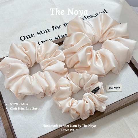 Dây buộc tóc lụa satin mềm mại phồng to phong cách tiểu thư sang chảnh by The Noya ST28