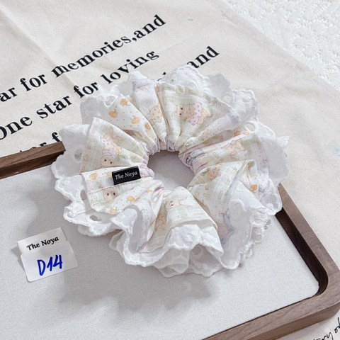 [Mã D10-D15] Dây buộc tóc scrunchies siêu phồng hoạ tiết dễ thương by The Noya