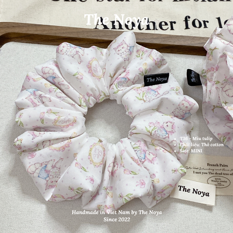 The Noya - dây buộc tóc scunchies MIU TULIP siêu phồng phong cách Hàn Quốc dễ thương T36