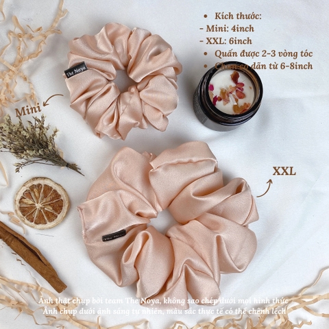 Dây buộc tóc Scrunchies lụa satin cỡ lớn siêu bồng bềnh handmade 100% The Noya ST01
