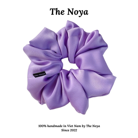 Dây buộc tóc scrunchies cỡ lớn màu tím mộng mơ phong cách vintage The Noya NT16