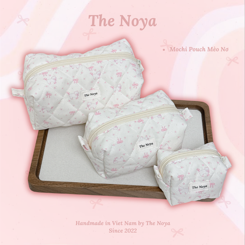 Túi vải đựng mỹ phẩm đồ cá nhân chần bông Mochi Pouch Handmade The Noya