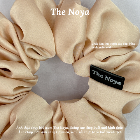 Dây buộc tóc Scrunchies lụa satin NUDA cỡ lớn siêu bồng bềnh handmade by The Noya ST13