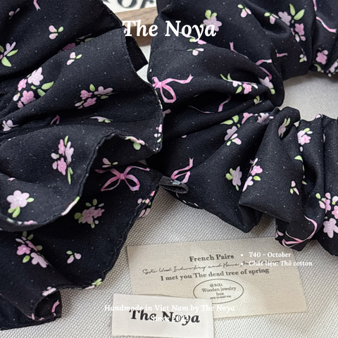October Scrunchies - Dây buộc tóc chất Thô Cotton dày may siêu kĩ handmade by The Noya T40