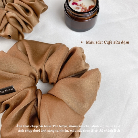 Dây cột tóc Scrunchies lụa mềm cỡ lớn màu pastel sản xuất tại Việt Nam The Noya NT03