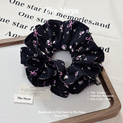 October Scrunchies - Dây buộc tóc chất Thô Cotton dày may siêu kĩ handmade by The Noya T40