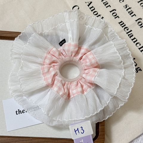 [H1-H9] Scrunchies dây buộc tóc, cột tóc phối ren siêu to phong cách Hàn Quốc được làm thủ công The Noya
