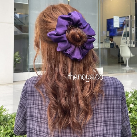 Dây buộc tóc lụa mềm phồng to không đau tóc The Noya tự sản xuất NT08