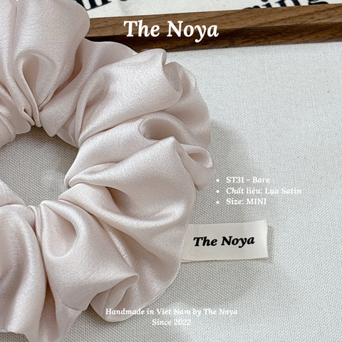 Dây buộc tóc scrunchies lụa satin phồng to phong cách tiểu thư sang chảnh The Noya ST31