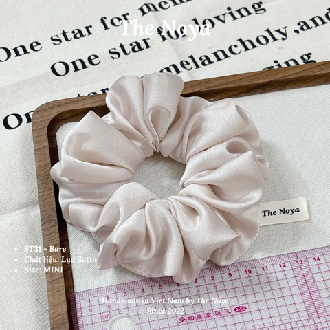 Dây buộc tóc scrunchies lụa satin phồng to phong cách tiểu thư sang chảnh The Noya ST31