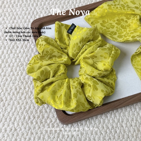 [Gấm Tơ - Cốm Thanh Liễu] Cột tóc Gấm Tơ Lụa Jacquard may thủ công The Noya G7