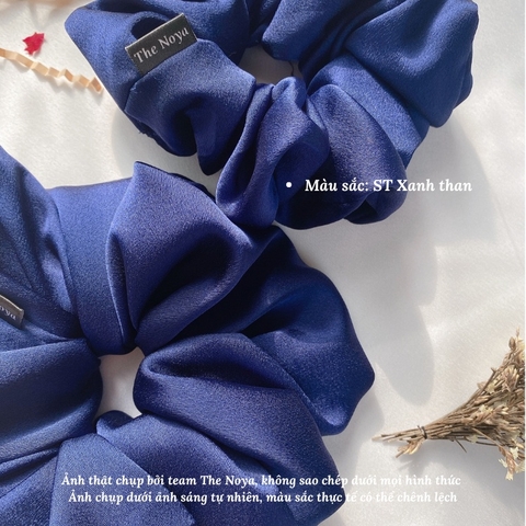 Dây buộc tóc scrunchies lụa satin bigsize handmade 100% The Noya ST04