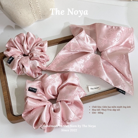 [Có SIZE LỚN] Cột tóc Gấm Lụa Thuỷ Trúc siêu mềm mướt óng ánh may thủ công The Noya G12, G13, G14