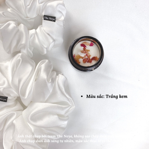 Dây buộc tóc vải lụa co giãn màu trơn phong cách Hàn Quốc xinh xắn cho nữ The Noya ST02