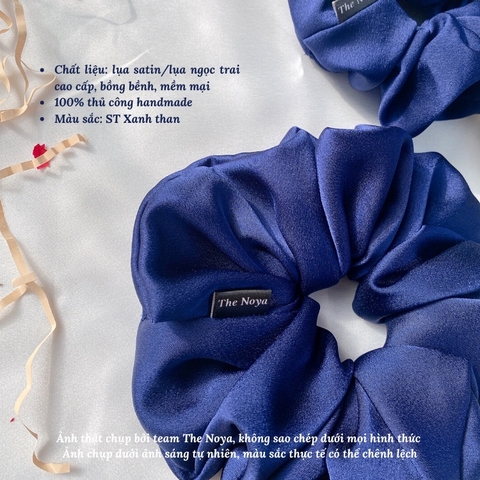 Dây buộc tóc scrunchies lụa satin bigsize handmade 100% The Noya ST04