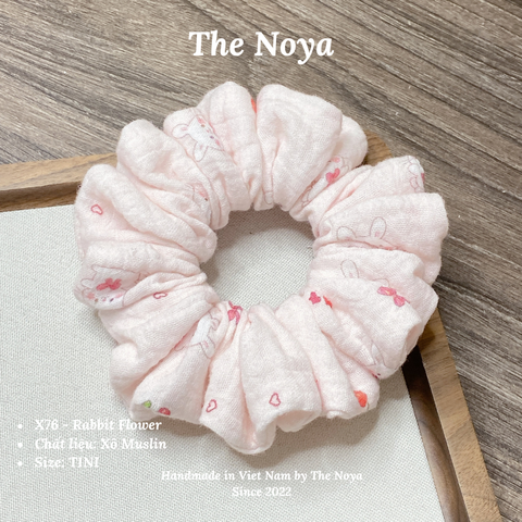 Scrunchies RABBIT FLOWER hoạ tiết dễ thương mềm mại siêu phồng by The Noya X76