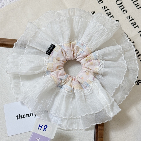 [H1-H9] Scrunchies dây buộc tóc, cột tóc phối ren siêu to phong cách Hàn Quốc được làm thủ công The Noya