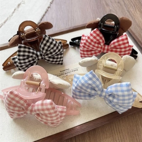 Kẹp cào nhồi bông mix nơ 2 mặt The Noya KC01