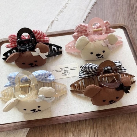 Kẹp cào nhồi bông mix nơ 2 mặt The Noya KC01