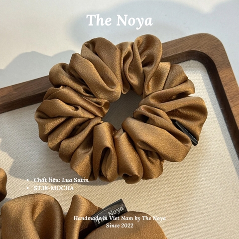 MOCHA - Dây buộc tóc scrunchies lụa satin mềm mại siêu phồng handmade by The Noya ST38