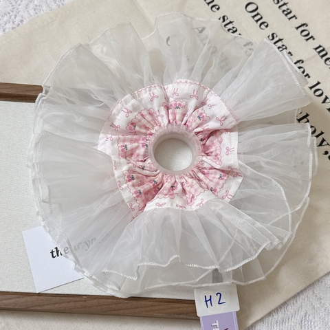 [H1-H9] Scrunchies dây buộc tóc, cột tóc phối ren siêu to phong cách Hàn Quốc được làm thủ công The Noya