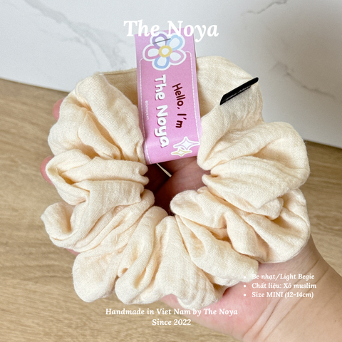 [THỦ CÔNG] Dây Buộc Tóc Xô Trơn Size Mini Siêu Phồng 13-14cm The Noya