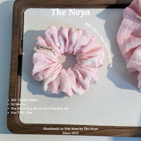 [BST Thỏ & Hoa Nở Trong Nắng] Scrunchie, dây buộc tóc xô muslim handmade siêu phồng hoạ tiết vintage The Noya X82 - Rabbit Ribbon