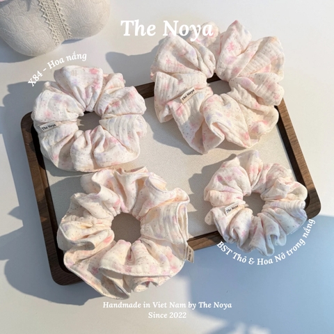 [BST Thỏ & Hoa Nở Trong Nắng] Scrunchie, dây buộc tóc xô muslim handmade siêu phồng hoạ tiết vintage The Noya X84 - Hoa Nắng