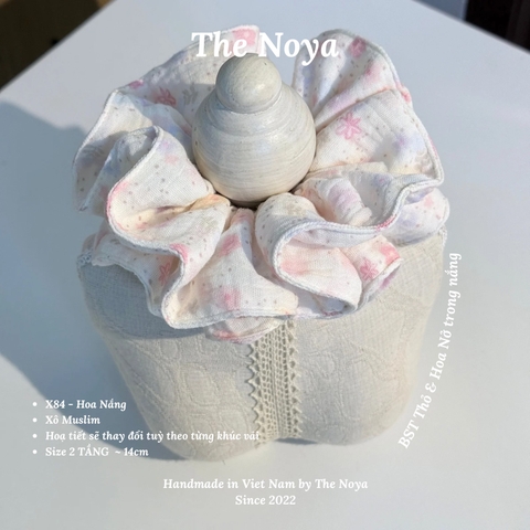 [BST Thỏ & Hoa Nở Trong Nắng] Scrunchie, dây buộc tóc xô muslim handmade siêu phồng hoạ tiết vintage The Noya X84 - Hoa Nắng