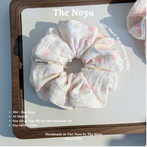 [BST Thỏ & Hoa Nở Trong Nắng] Scrunchie, dây buộc tóc xô muslim handmade siêu phồng hoạ tiết vintage The Noya X84 - Hoa Nắng